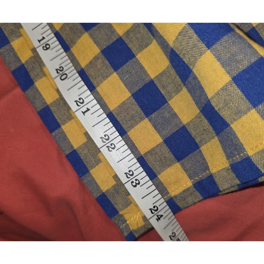 Nastygal ‎ Blue Yellow Checkered Jumpsuit Sleeveless Zipper Size 4 - Picture 13 of 13